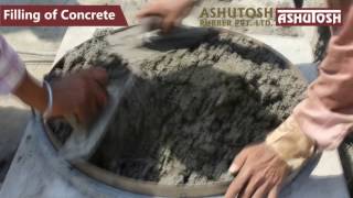 Making Of Round Manhole Cover From ASHUTOSH RUBBER Mould [upl. by Nairdad]