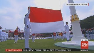 Full  Pengibaran Bendera Sang Saka Merah Putih di Istana Merdeka [upl. by Ellenohs]