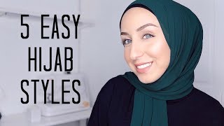 QUICK AND EASY HIJAB STYLES  Cotton Jersey amp Chiffon Tutorial [upl. by Gertie186]