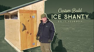 Custom Homemade Ice Shanty  Build Overview  Higher Elevations Adventures [upl. by Emarej]