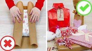 5 Idee per impacchettare i regali  2 trucchi 🎁 5 gift wrapping ideas  2 life changing hacks [upl. by Kellina]