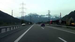 Driving from Zürich to Sargans Switzerland 042014 FullHD [upl. by Atinnod168]