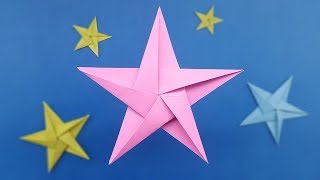 How to make Origami Star  Five Pointed Paper Star Instructions [upl. by Cyma]