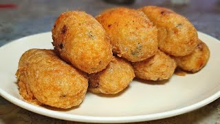 Mauritian Cuisine Boulette Pomme de Terre Croquette  Mashed Potato Fritters Recipe [upl. by Osher96]