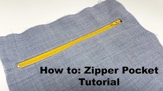 Sewing Tutorial  Zipper pocket Tutorial [upl. by Asseret455]