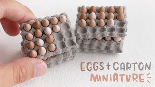 How I made miniature Eggs  Egg Carton from scratch [upl. by Tezil]