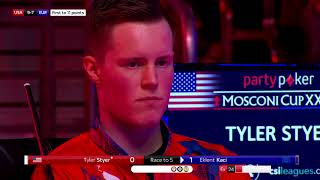 Tyler Styer vs Eklent Kaçi  Day Four  2019 Mosconi Cup [upl. by Shanks]