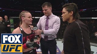 Amanda Nunes confronts Valentina Shevchenko in the Octagon  UFC FIGHT NIGHT [upl. by Hsiwhem]