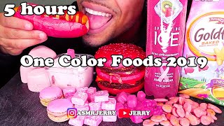 ASMR EATING ONE COLOR FOOD FOR A YEAR 2019 BEST OF JERRY COMPILATION [upl. by Cnahc]