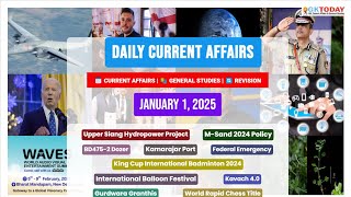 GKToday Current Affairs 🎯 1 January 2025 [upl. by Nod]