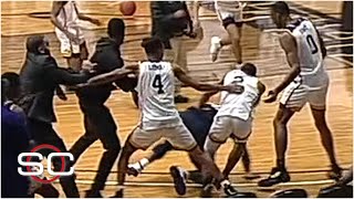 A brawl breaks out during handshakes between Jackson State and Prairie View AampM  SportsCenter [upl. by April626]