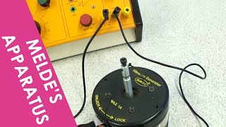 Standing Waves on a String Meldes Apparatus  PRACTICAL  A Level Physics [upl. by Etterual]