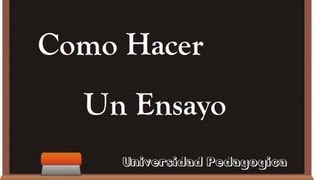 TUTORIAL  ¿Como hacer un Ensayo [upl. by Franckot818]