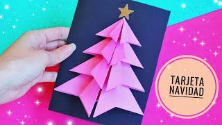 TARJETA NAVIDEÑA Árbol o pino de Navidad 🎄 Manualidades navideñas [upl. by Kiley]