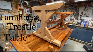 HOW TO BUILD A FARMHOUSE TRESTLE TABLE DIY [upl. by Tfat]