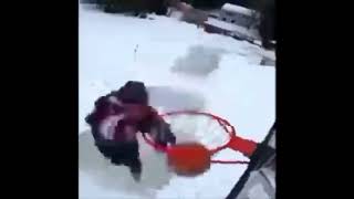 DUNKING A BASKETBALL ON ICE SKATES [upl. by Nehgaem168]