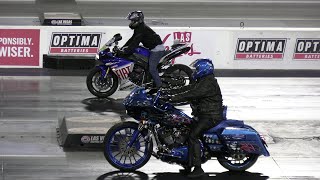 Crazy Harley vs Sportbikes  drag racing [upl. by Gertrudis]