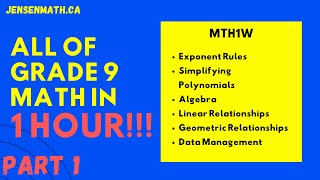 ALL OF GRADE 9 MATH IN 60 MINUTES exam review part 1 [upl. by Hibbs259]