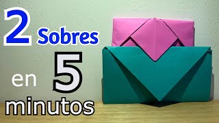 Cómo hacer un sobre para carta l 2 sobres de papel rápidos y sencillos l Aprende en 5 minutos [upl. by Vijnas984]