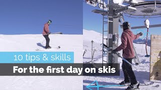 How to Ski  10 Beginner Skills for the First Day Skiing [upl. by Aihsened]