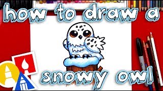 How To Draw A Snowy Owl Cartoon🦉 [upl. by Sheffy885]