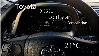 Toyota extreme DIESEL cold start compilation 21C amp more 2 [upl. by Solana]