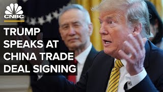 President Trump speaks at the China phase one trade deal signing – 1152020 [upl. by Eugen697]