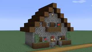 How to build a Minecraft Village Library 114 taiga [upl. by Ueihttam]