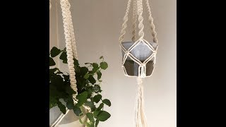 Macrame Plant Hanger  Tutorial  Beginner  Square Knot  Twisting Knot [upl. by Alyehc860]