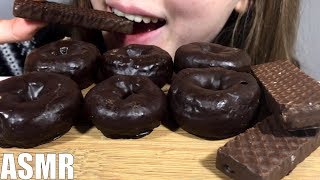 ASMR CHOCOLATE DONUTS amp FUDGE WAFERS No Talking EATING SOUNDS [upl. by Ainit]