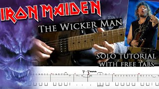 How to play Adrian Smiths solos 4 The Wicker Man with tablatures and backing tracks [upl. by Acimaj]