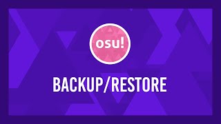 Osu Songskin backup and restore [upl. by Einolem]