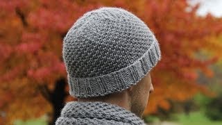 How to knit mens hat  video tutorial with detailed instructions [upl. by Ardelia105]