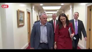 Jacinda Ardern NZs new PM walks to press conference [upl. by Yellat]