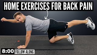 8Minute Home Exercise Routine For Back Pain  FOLLOW ALONG [upl. by Akcired]