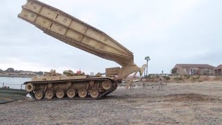 Amazing Tank Launched Bridge  M60 Armoured VehicleLaunched Bridge AVLB in Action [upl. by Stanislaw208]