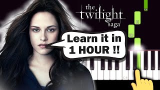 Twilight  Bellas Lullaby  EASY Piano tutorial [upl. by Araj]