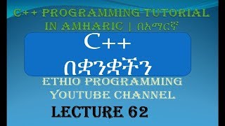 Lecture 62 C Programming Tutorial pointer part 2 in Amharic  በአማርኛ [upl. by Kreis504]