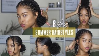 6 EASY NO BRAID NATURAL HAIRSTYLES [upl. by Atilef]