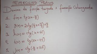 Domínio da Função Tangente e Função Cotangente Passo a Passo [upl. by Saixela]