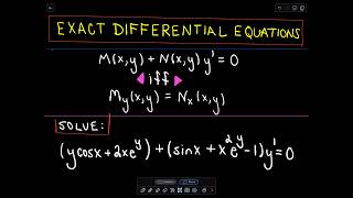 ❖ Exact Differential Equations ❖ [upl. by Sievert]