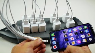 What Happens When You Plug 10 Chargers in an iPhone  One Mega Charger [upl. by Etana]