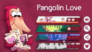 Google Doodle Valentines day Game 2017  Pangolin love [upl. by Odlanyar]