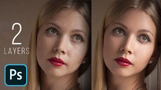 HighEnd Skin Retouching with Just 2 Layers  Photoshop Tutorial [upl. by Attenaj]