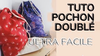 TUTO pochon doublé ultra facile  débutant [upl. by Cora23]