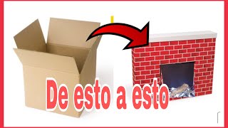 DIYCHIMENEA PARA NAVIDAD FÁCILCARDBOARD FIREPLACE FOR CHRISTMAS [upl. by Silvestro570]