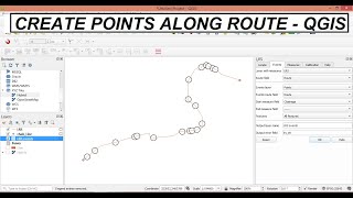 Create Points Along Route at Specified Distance  QGIS  LRS [upl. by Popelka]