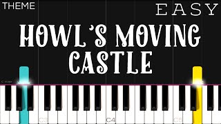 Howl’s Moving Castle Theme  EASY Piano Tutorial [upl. by Hearn]