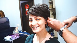 Super Haircut  Classy Layered Pixie For Thick Hair [upl. by Aihselat]