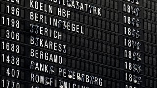 The wonderful splitflap Departure Board at Frankfurt Airport [upl. by Nerrot644]